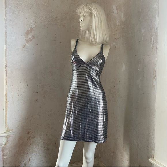 Paco Rabanne Dresses & Skirts - Paco Rabanne Vintage 1990s Silver Mini Dress